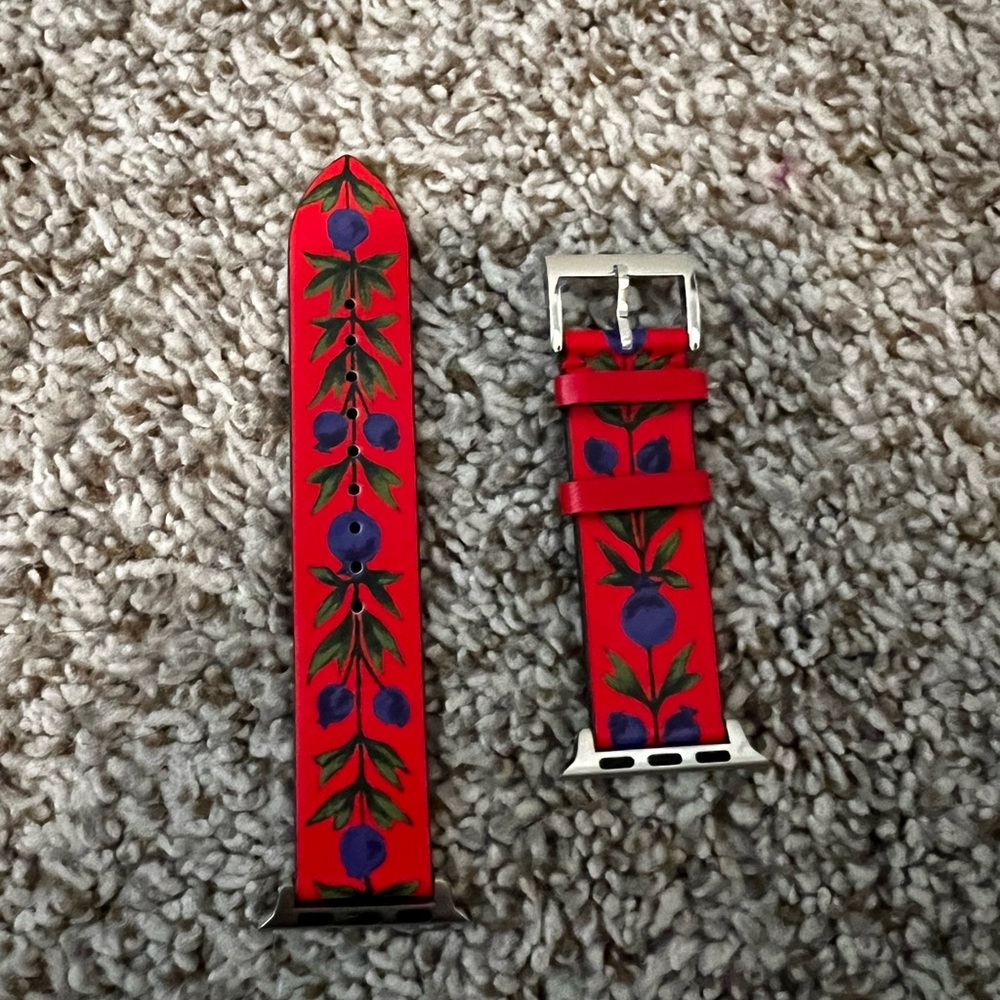 Tory Burch Red Floral Apple Watch Band - 42mm